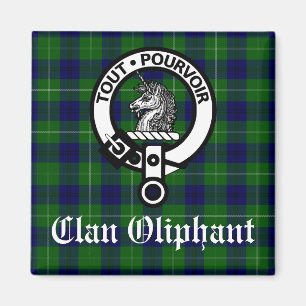 Clan Oliphant Crest Badge and Tartan Magnet