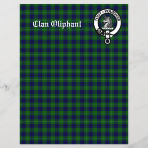 Clan Oliphant Crest Badge & Tartan Scrapbook Paper