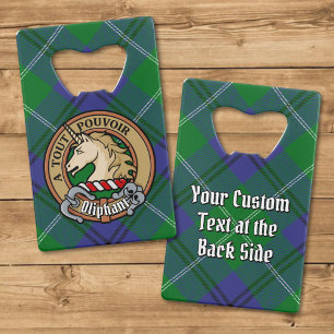 Clan Oliphant Crest over Tartan