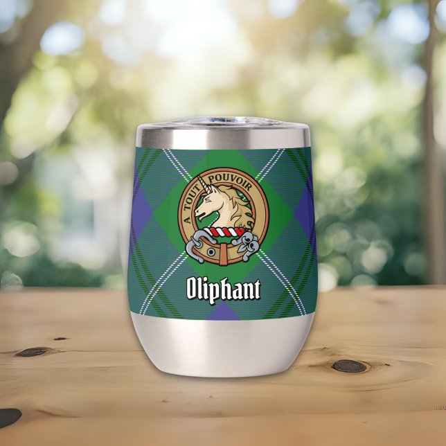 Clan Oliphant Crest over Tartan (Creator Uploaded)