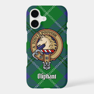 Clan Oliphant Crest over Tartan iPhone Case