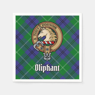 Clan Oliphant Crest over Tartan Napkin