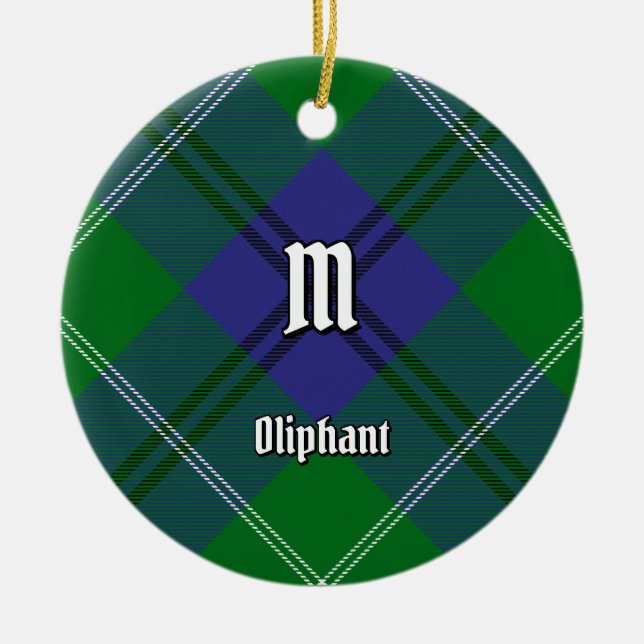 Clan Oliphant Tartan Ceramic Ornament (Front)