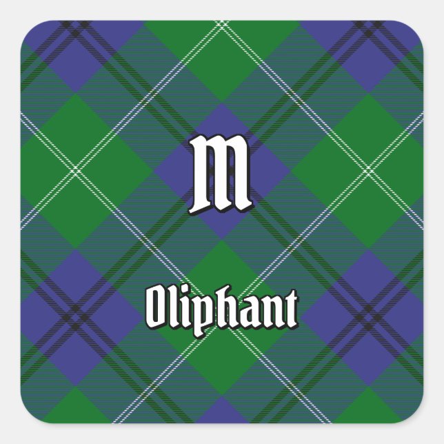 Clan Oliphant Tartan Square Sticker (Front)