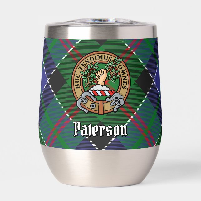 Clan Paterson Crest over Tartan (Front)