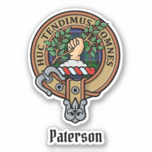 Clan Paterson Crest over Tartan