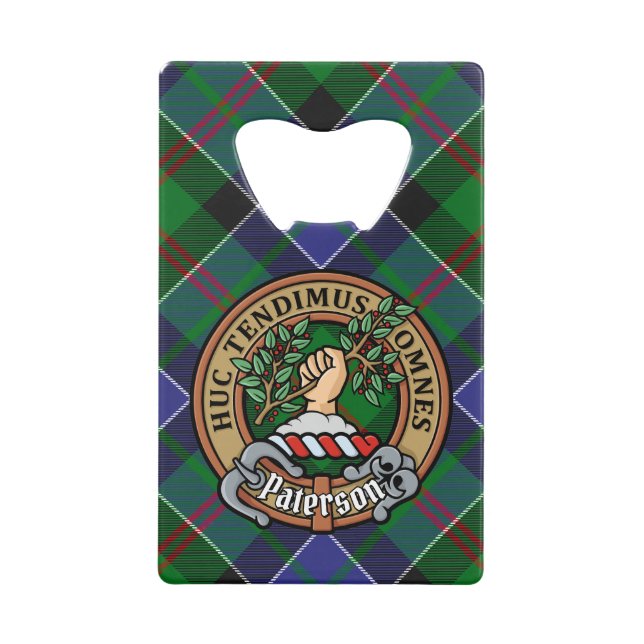 Clan Paterson Crest over Tartan (Front)