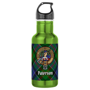 Clan Paterson Crest over Tartan 532 Ml Water Bottle