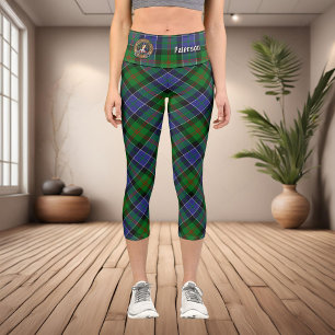Clan Paterson Crest over Tartan Capri Leggings