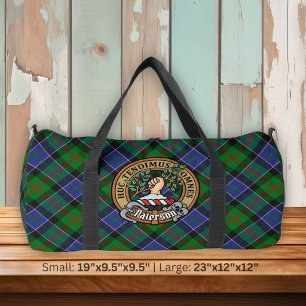 Clan Paterson Crest over Tartan Duffle Bag