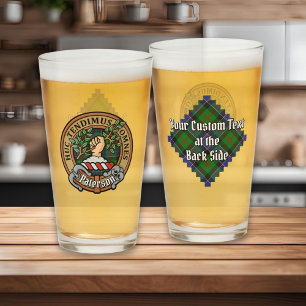 Clan Paterson Crest over Tartan Glass