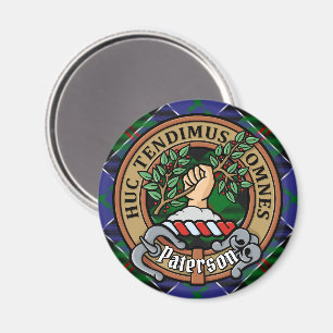 Clan Paterson Crest over Tartan Magnet