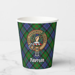 Clan Paterson Crest over Tartan Paper Cups