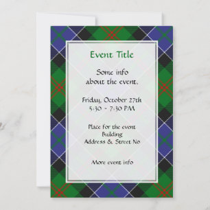 Clan Paterson Tartan Invitation