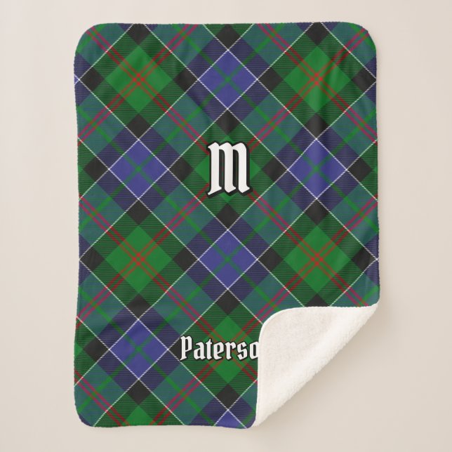 Clan Paterson Tartan Sherpa Blanket (Front)