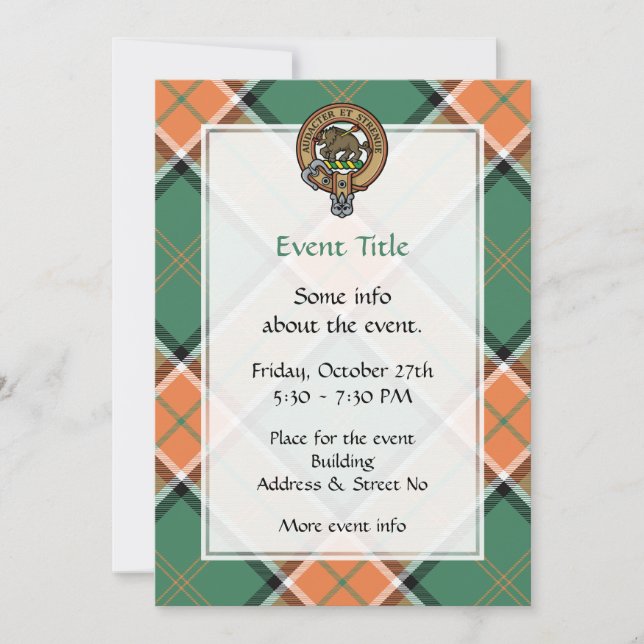 Clan Pollock Crest Invitation (Front)