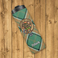 Clan Pollock Crest over Tartan