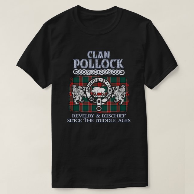 Clan Pollock crest Scottish clans Scottish surname T-Shirt (Design Front)