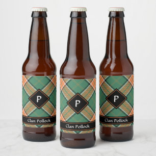 Clan Pollock Tartan Beer Bottle Label