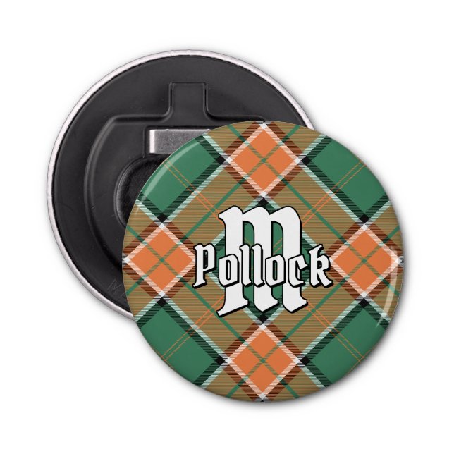 Clan Pollock Tartan Bottle Opener (Front)