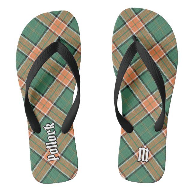 Clan Pollock Tartan Flip Flops (Footbed)