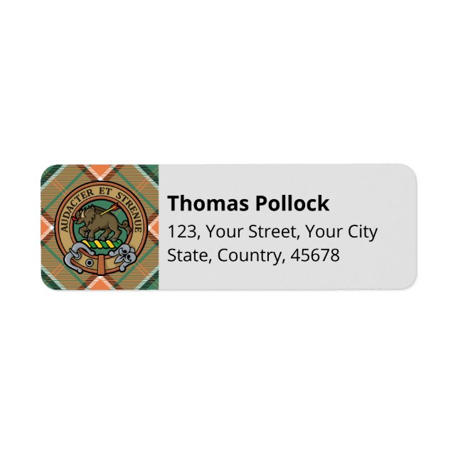 Clan Pollock Tartan Label (Front)