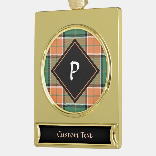 Clan Pollock Tartan Silver Plated Banner Ornament (Left)