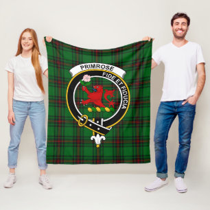 Clan Primrose Tartan Plaid Fleece Blanket