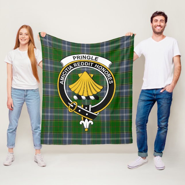 Clan Pringle Tartan Plaid Fleece Blanket (In Situ)