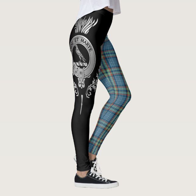 Clan Ralston Crest & Tartan Leggings (Right)