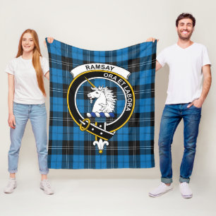 Clan Ramsay Blue Ancient Tartan Plaid Fleece Blanket