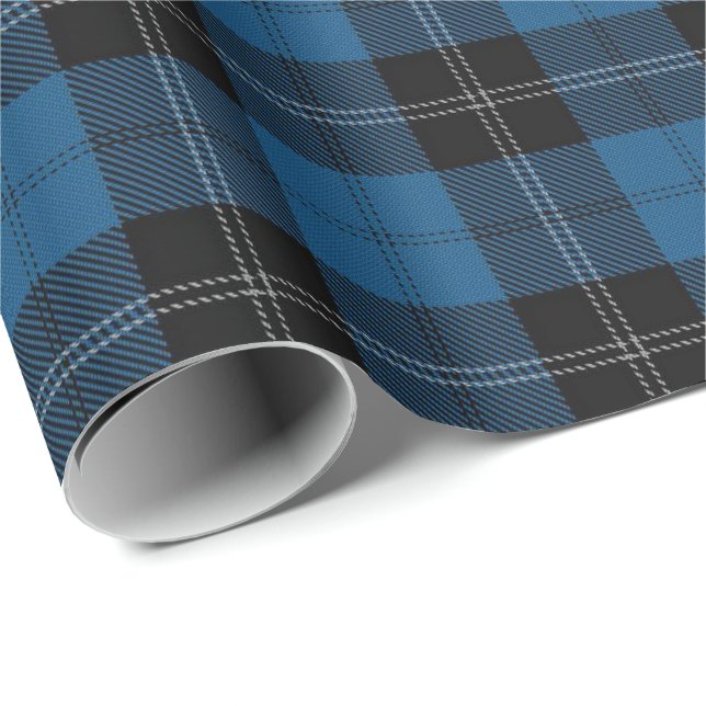 Clan Ramsay Blue Hunting Scottish Tartan Wrapping Paper (Roll Corner)