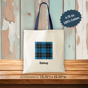 Clan Ramsay Blue Hunting Tartan Tote Bag