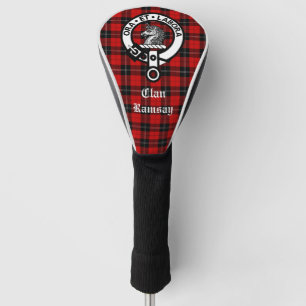 Clan Ramsay Crest Badge and Tartan Customisable Golf Head Cover