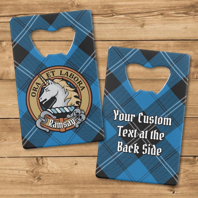 Clan Ramsay Crest over Blue Hunting Tartan (Creator Uploaded)