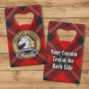 Clan Ramsay Crest over Red Tartan