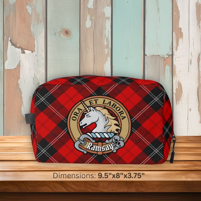 Clan Ramsay Crest over Red Tartan Dopp Kit (Creator Uploaded)