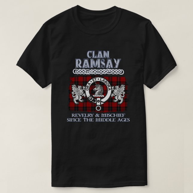 Clan Ramsay crest Scottish clans Scottish surname T-Shirt (Design Front)
