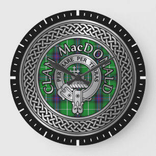 Clan Ramsay Crest & Tartan Knot Large Clock