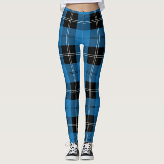 Clan Ramsay Hunting Tartan Blue and Black Leggings