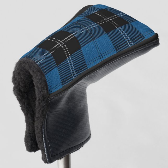 Clan Ramsay Ramsey Blue Black Hunting Tartan Plaid Golf Head Cover (3/4 Front)