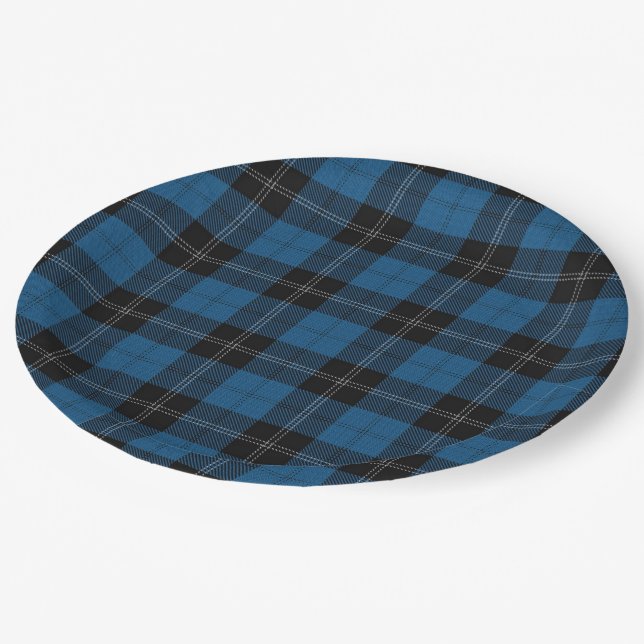 Clan Ramsay Ramsey Blue Hunting Tartan Paper Plate (Angled)