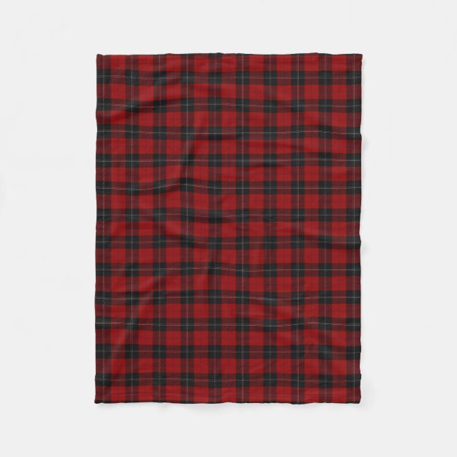 Clan Ramsay Ramsey Red and Black Tartan Fleece Blanket (Front)