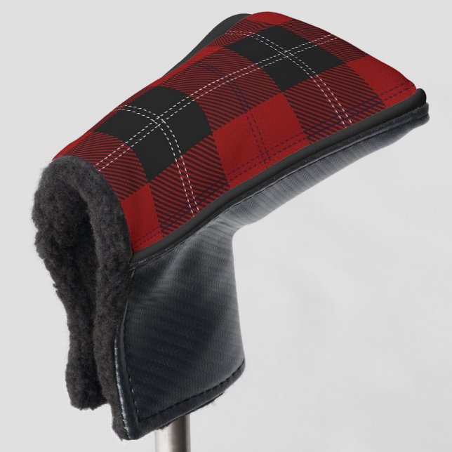 Clan Ramsay Ramsey Red Black Tartan Plaid Golf Head Cover (3/4 Front)