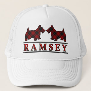 Clan Ramsay Ramsey Tartan Scottie Dogs Trucker Hat