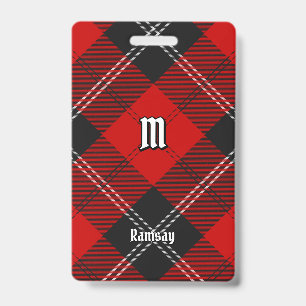 Clan Ramsay Red Tartan ID Badge