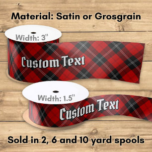 Clan Ramsay Red Tartan Satin Ribbon