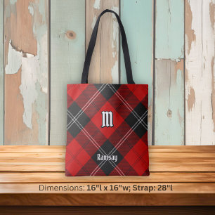 Clan Ramsay Red Tartan Tote Bag