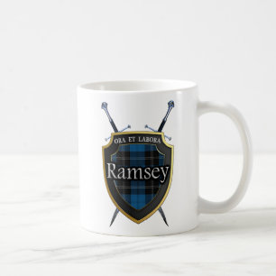 Clan Ramsey Ramsay Tartan Shield and Swords Coffee Mug