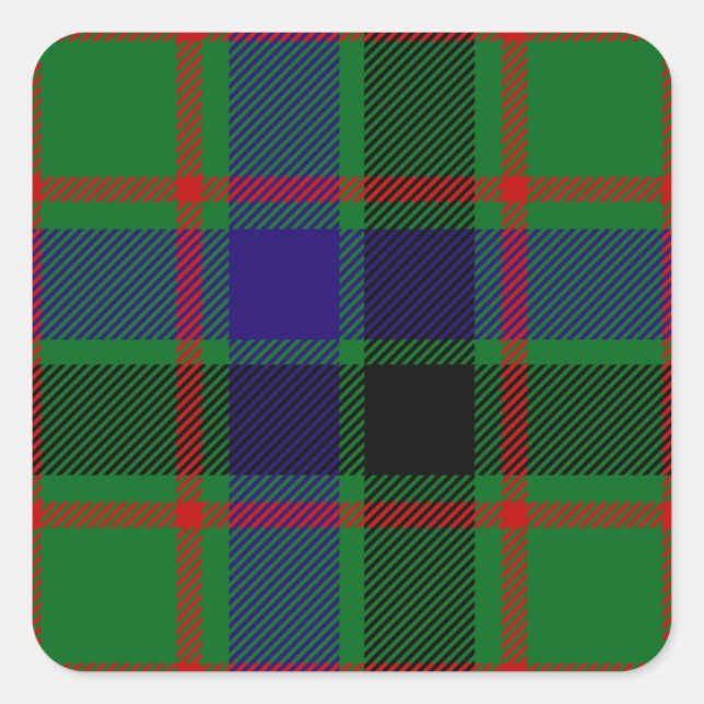 Clan Reid Tartan Square Sticker (Front)